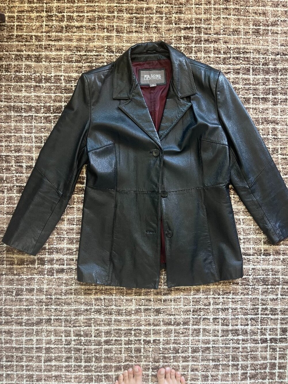 Vintage 90s Wilsons Black Leather Blazer Women’s L Soft Leather Jacket